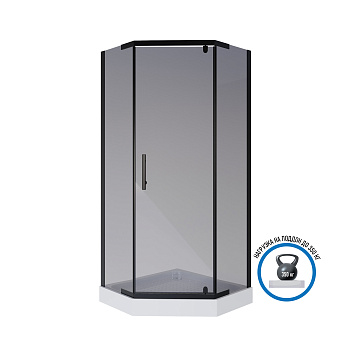 Душевой уголок Niagara Eco _0101432DT 100х100 стекло тонированное профиль черный с поддоном